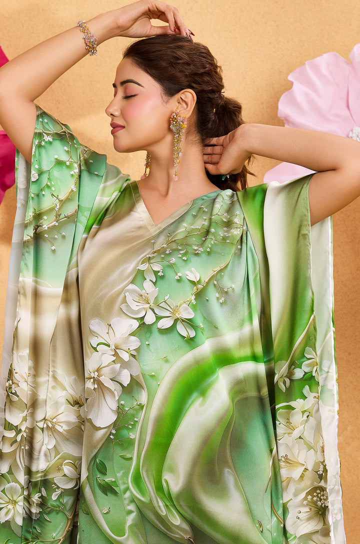 Green Mist - Shop Beach Wear Kaftan Online | Label Aarna