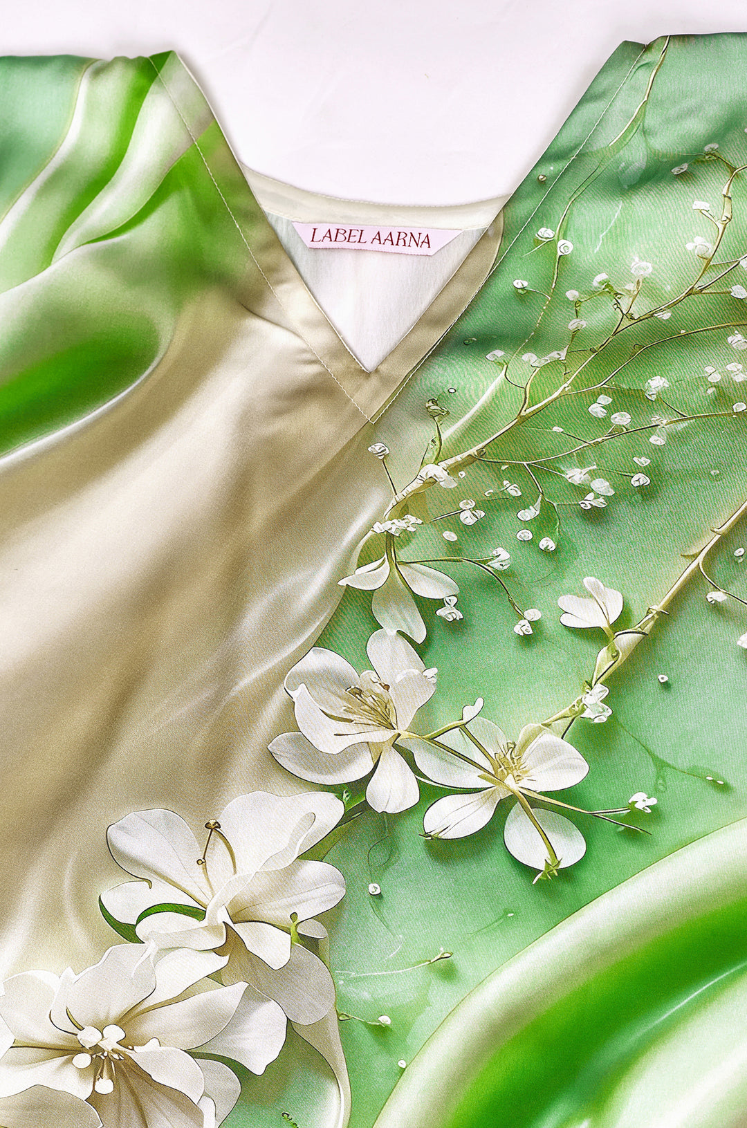 Green Mist Kaftan Dress | Label Aarna