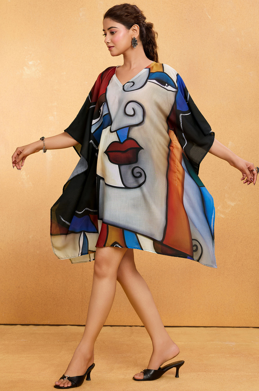 Art Affair Muslin Cotton Kaftan - Free Size M-3XL | Label Aarna