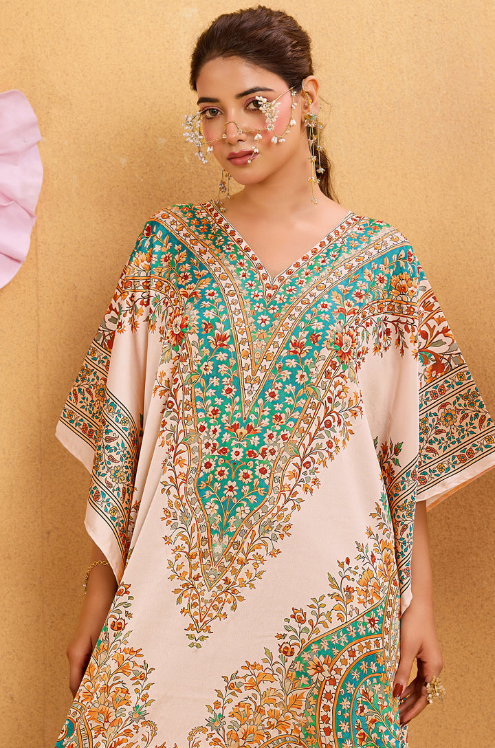Golden Paisley - Premium Long Kaftan for Women | Label Aarna