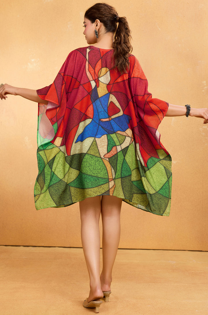 Scarlet Twirl Kaftan - Women's Muslin Cotton Kaftan Online India | Label Aarna