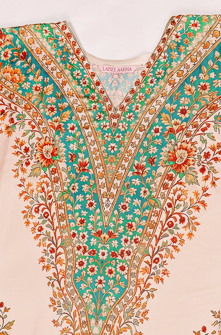 Golden Paisley Kaftan Dress | Label Aarna