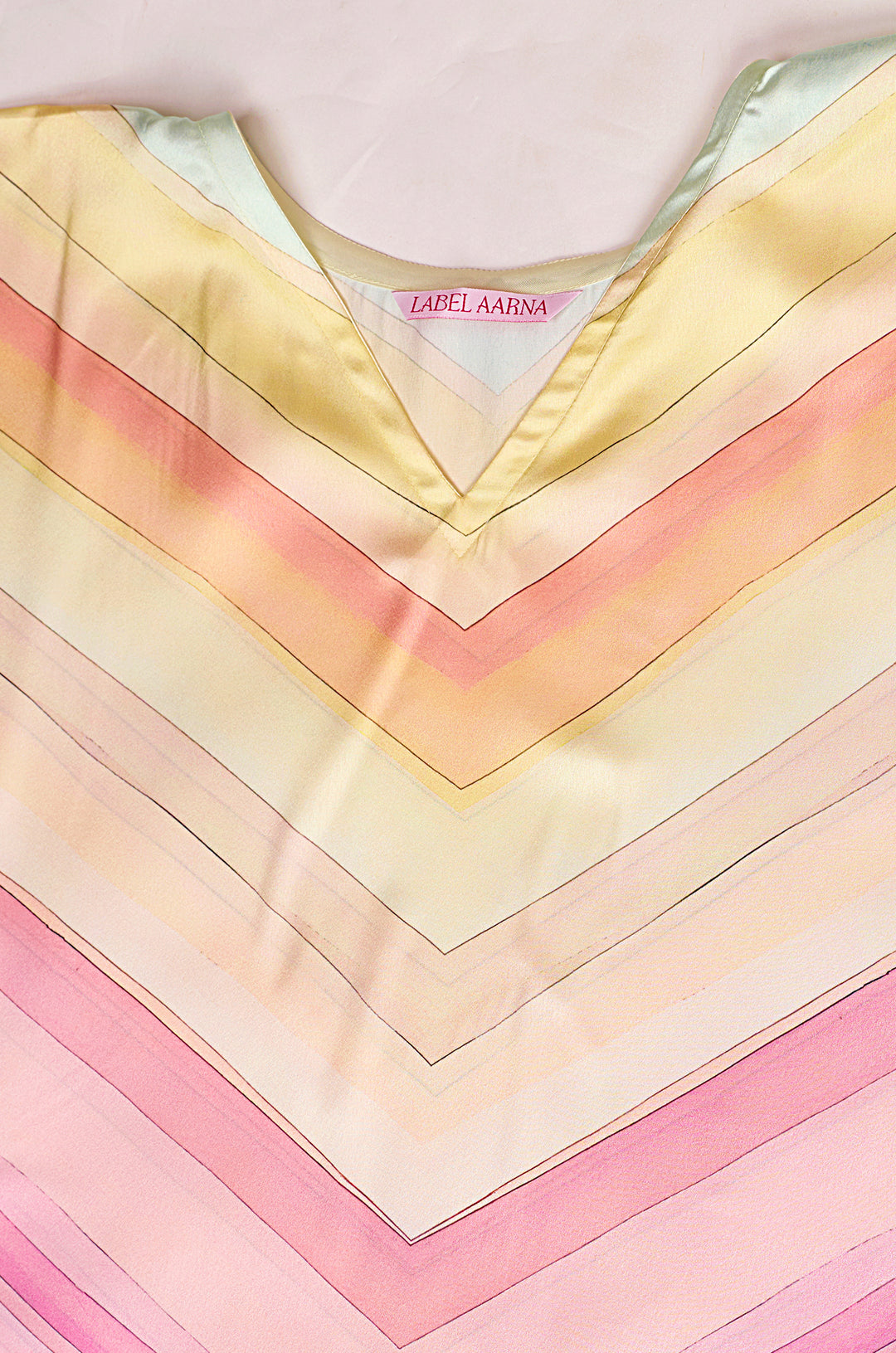 Marshmallow Soft Satin Short Women Kaftan Dress with Digital Print