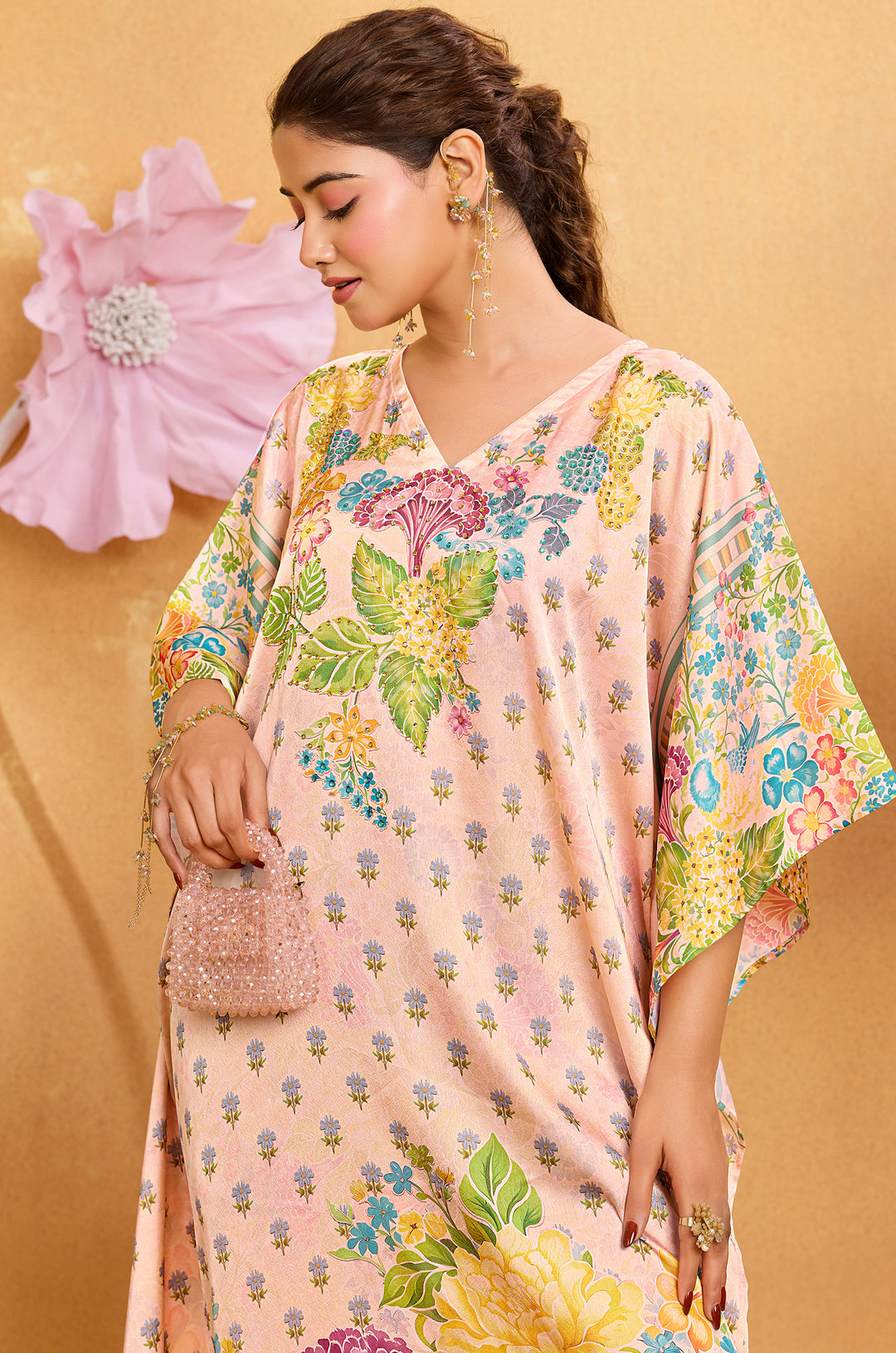 Secret Garden - Premium Long Kaftan for Women | Label Aarna