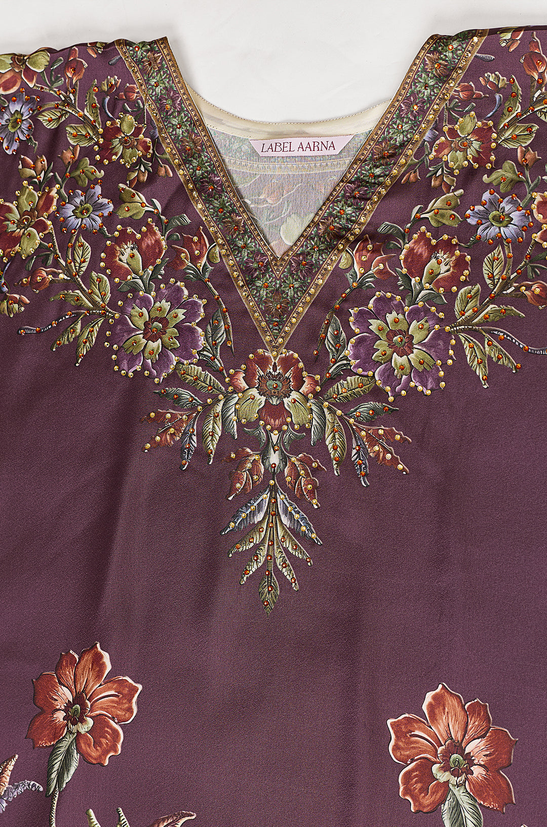 Wine Grace Kaftan Dress | Label Aarna