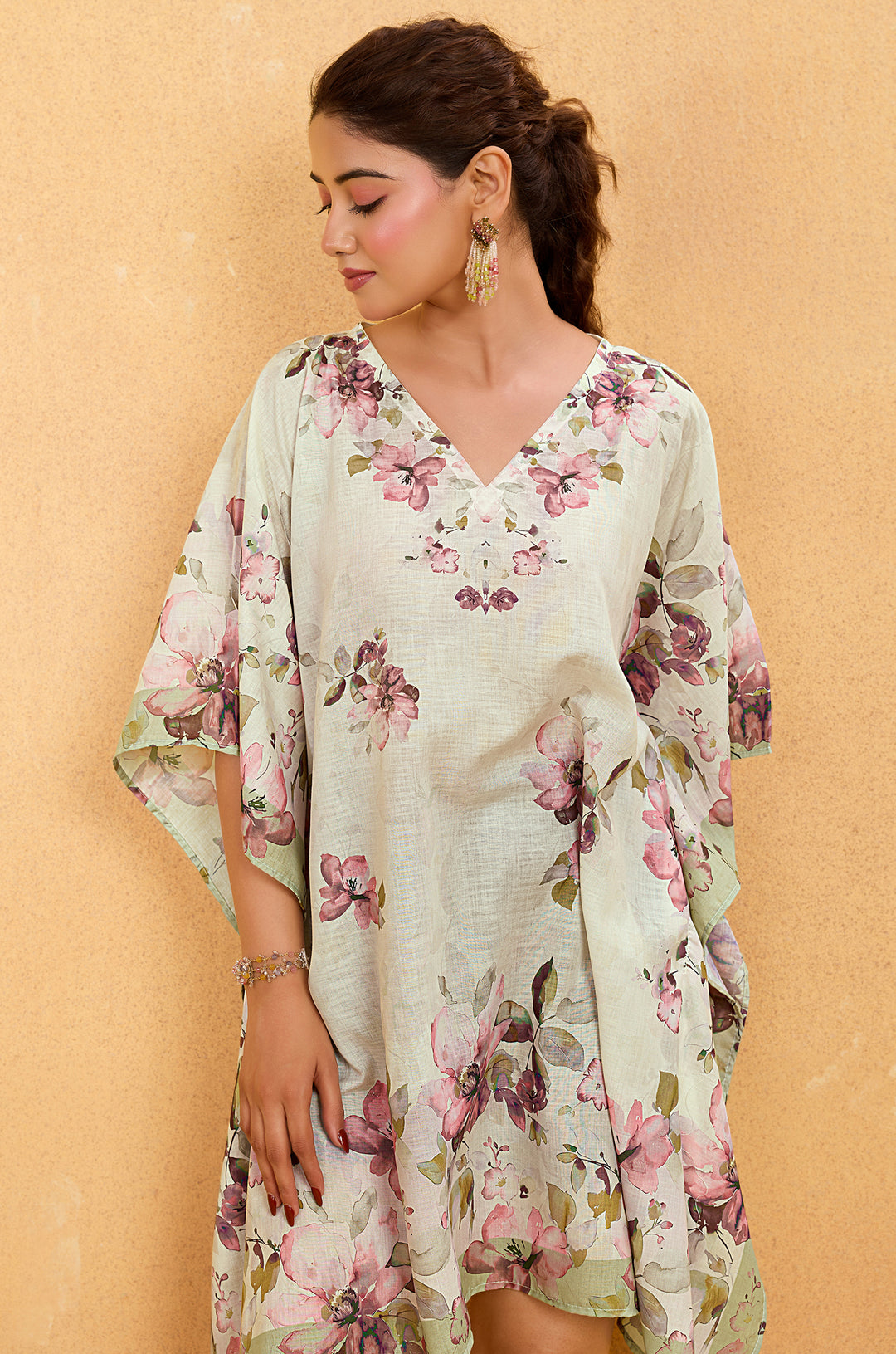 Floral Tale - Premium Short Kaftan for Women | Label Aarna