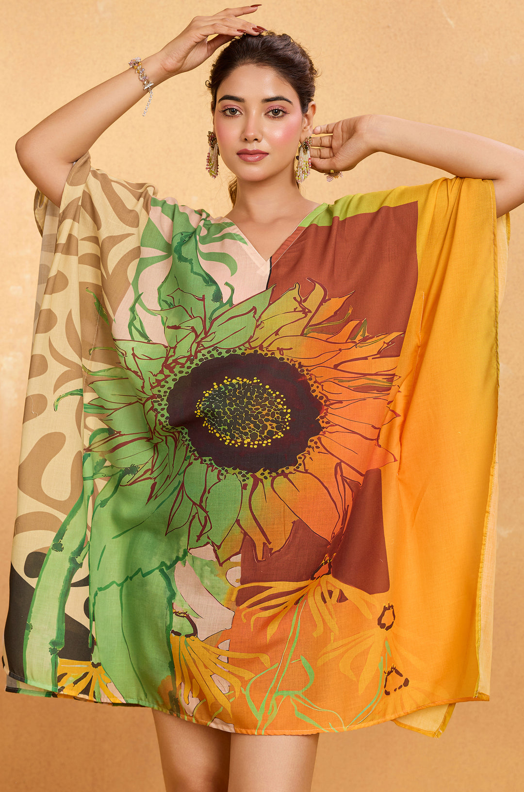 Sunflower - Premium Short Kaftan for Women | Label Aarna
