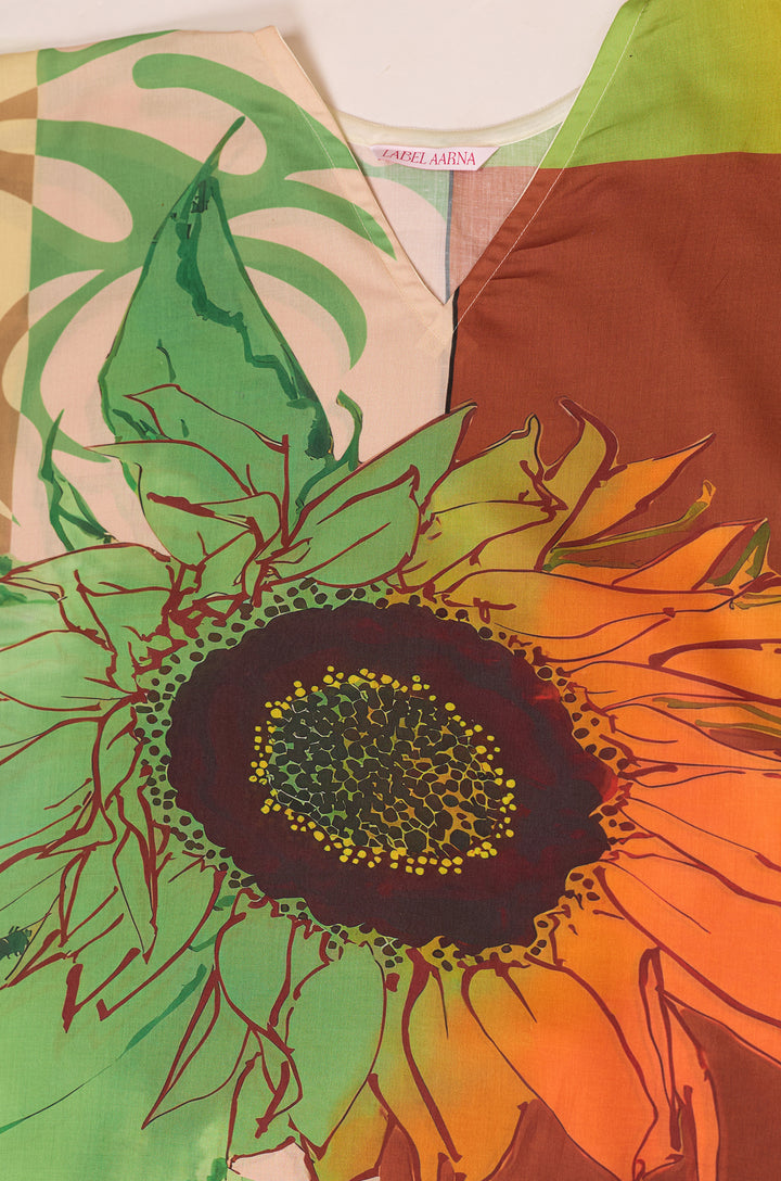 Sunflower Kaftan Dress | Label Aarna