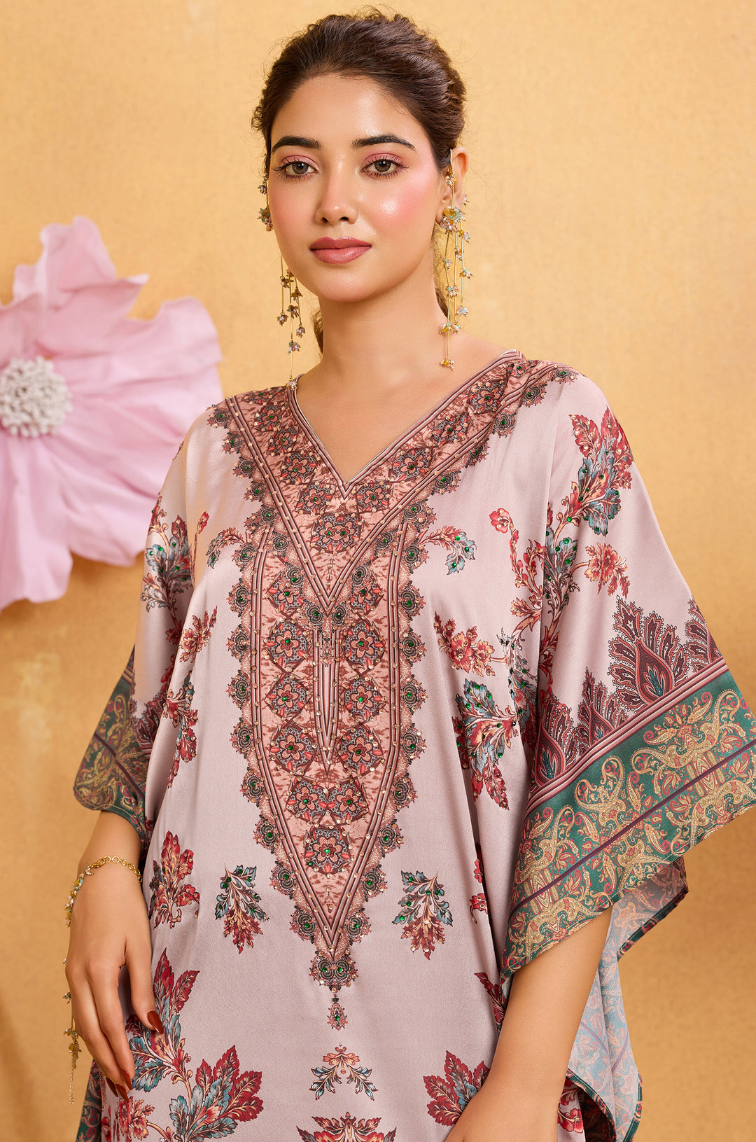 Desert Garden - Premium Long Kaftan for Women | Label Aarna