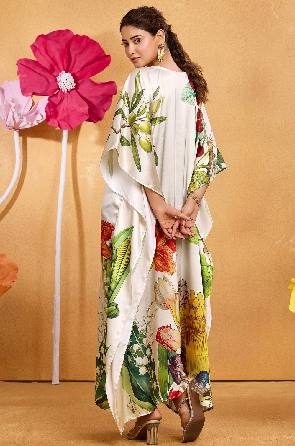 Flemish Kaftan - Women's Satin Kaftan Online India | Label Aarna
