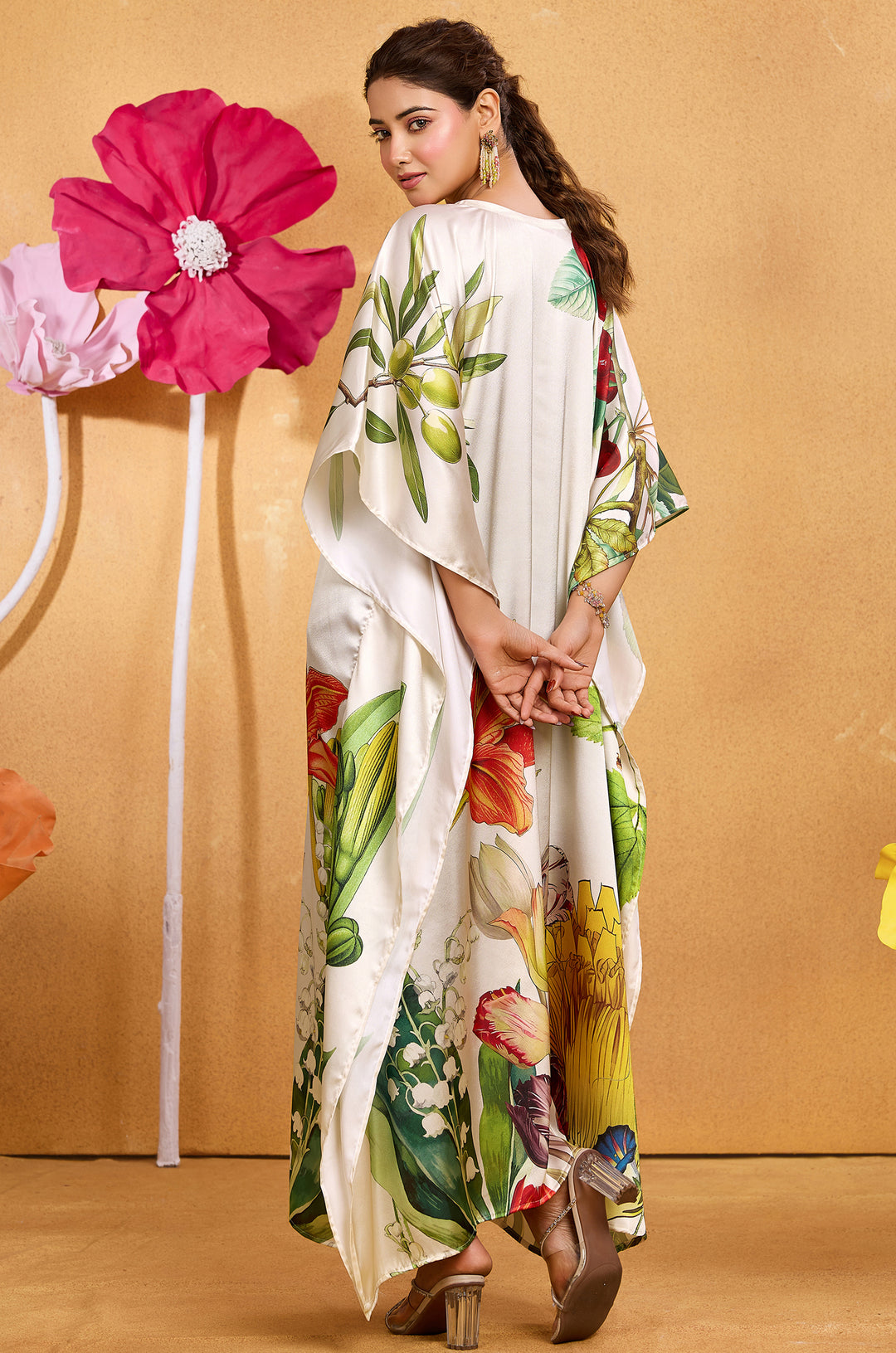 Flemish Kaftan - Women's Satin Kaftan Online India | Label Aarna