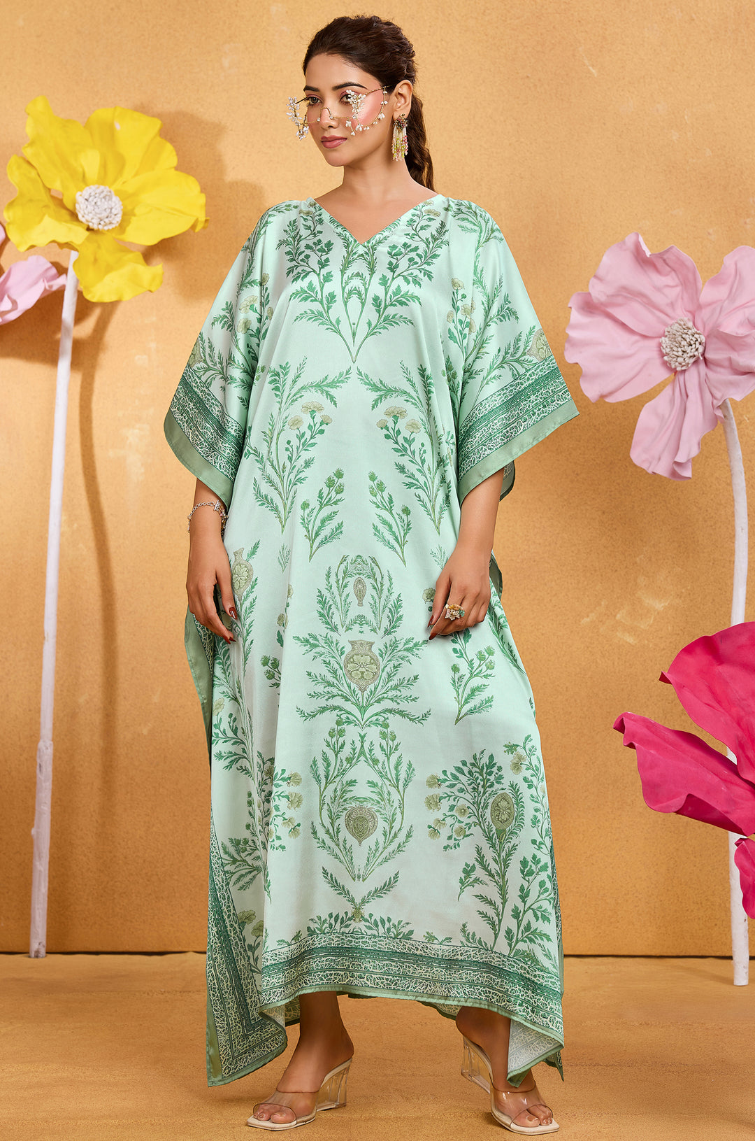 Petal Fest - Shop Beach Wear Kaftan Online | Label Aarna