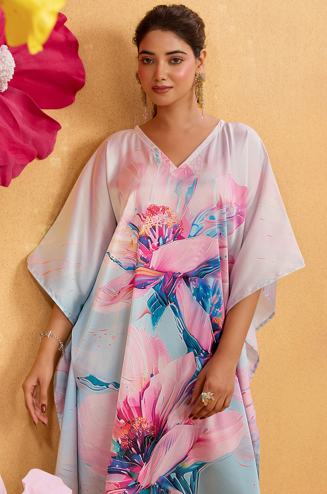 Morning Bloom - Premium Short Kaftan for Women | Label Aarna