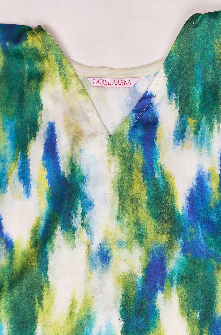 Blue Moss Kaftan Dress | Label Aarna