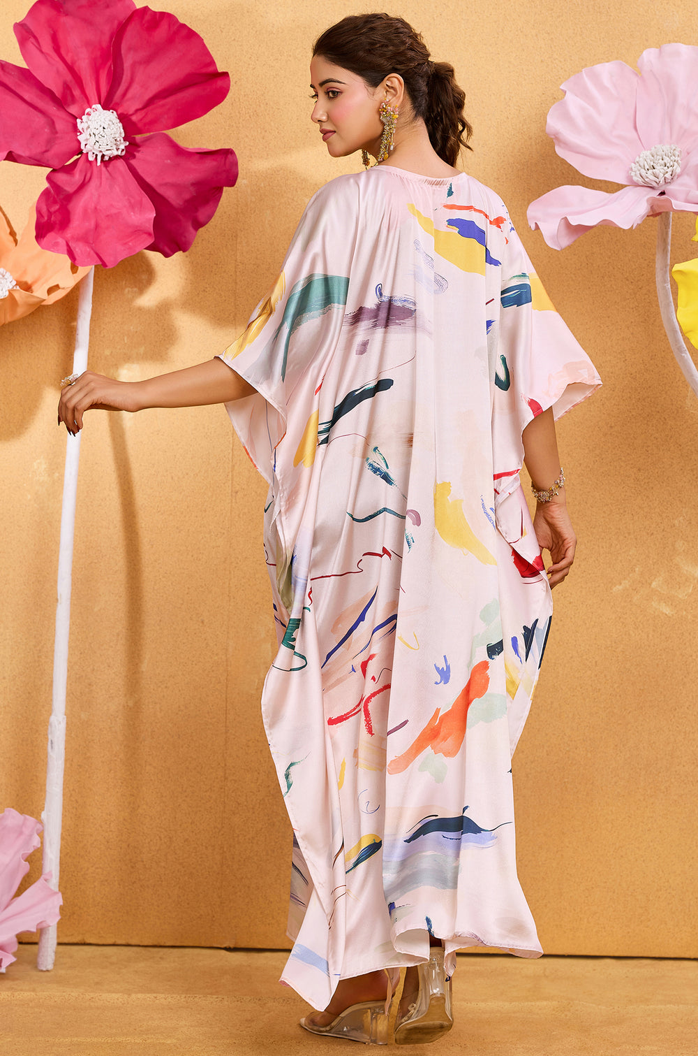 Color Play Kaftan - Women's Satin Kaftan Online India | Label Aarna