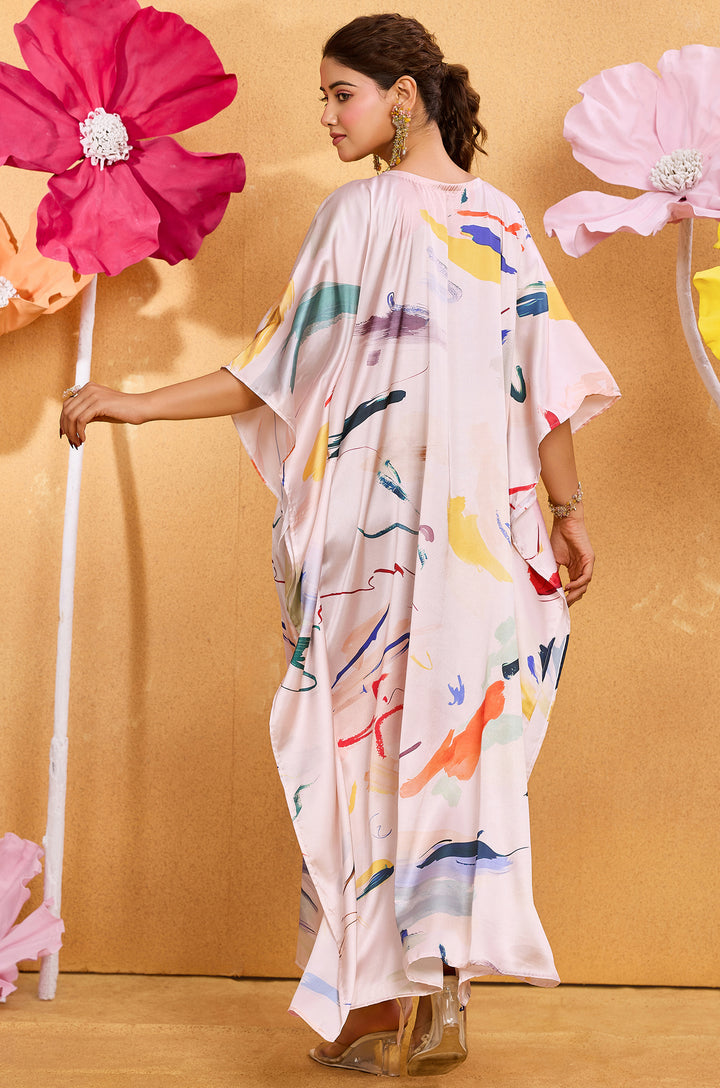 Color Play Kaftan - Women's Satin Kaftan Online India | Label Aarna