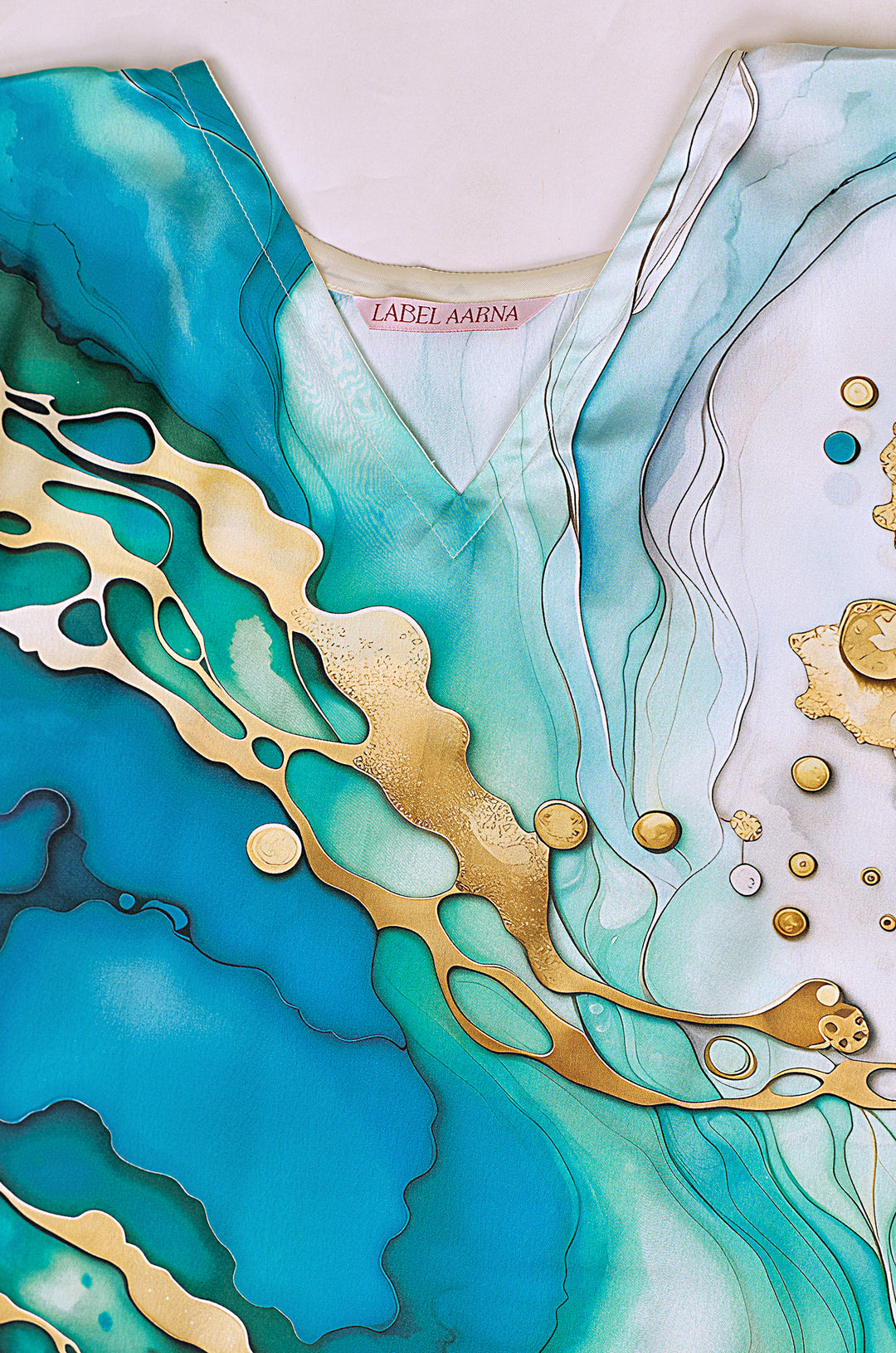 Aqua Marble Kaftan Dress | Label Aarna