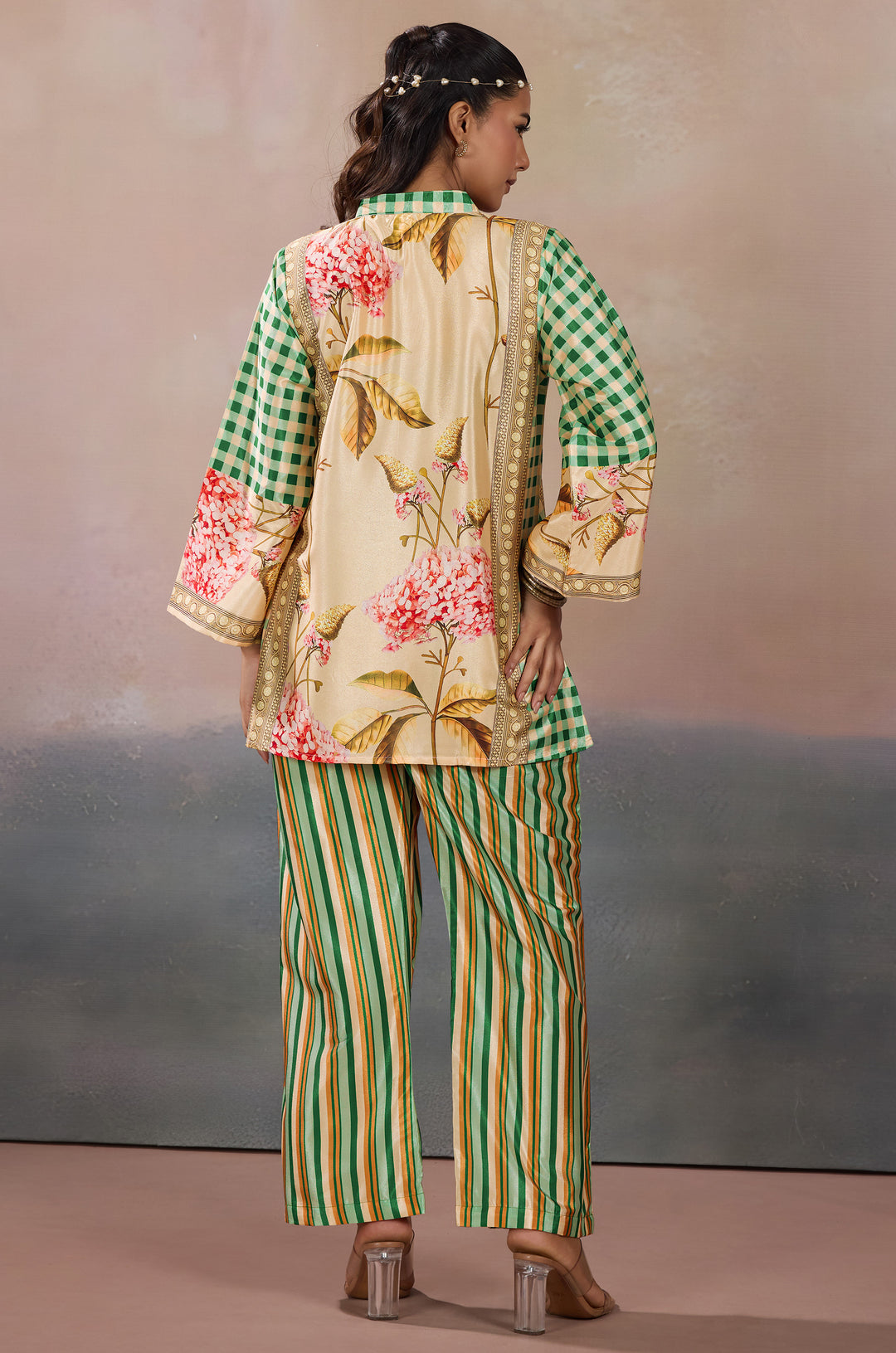 Vogue Vibe Silk Crepe Women Co-ord Set with Digital Print | Top and Bottom