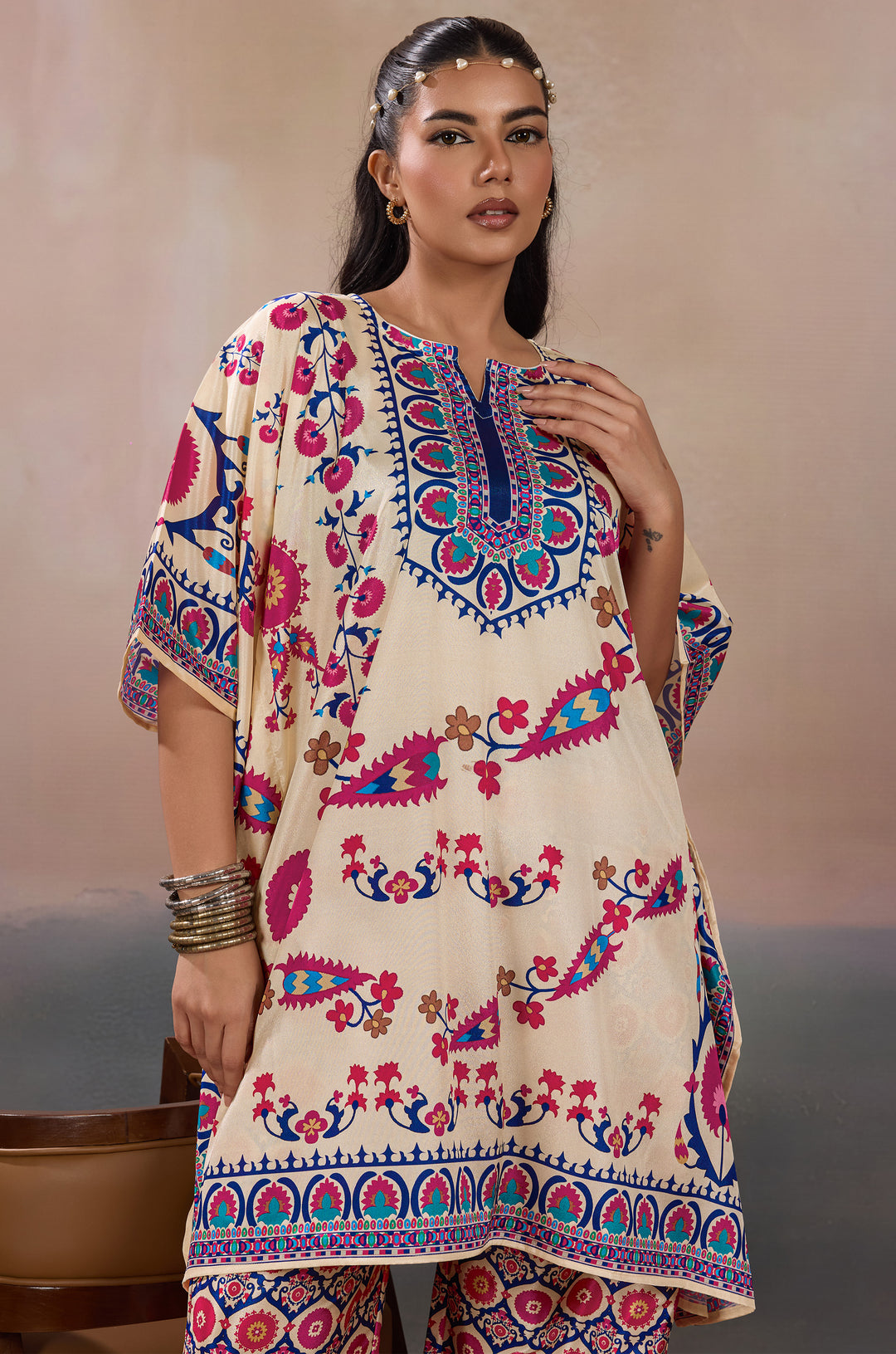 Rangrez Silk Crepe Women Co-ord Set with Digital Print | Top and Bottom