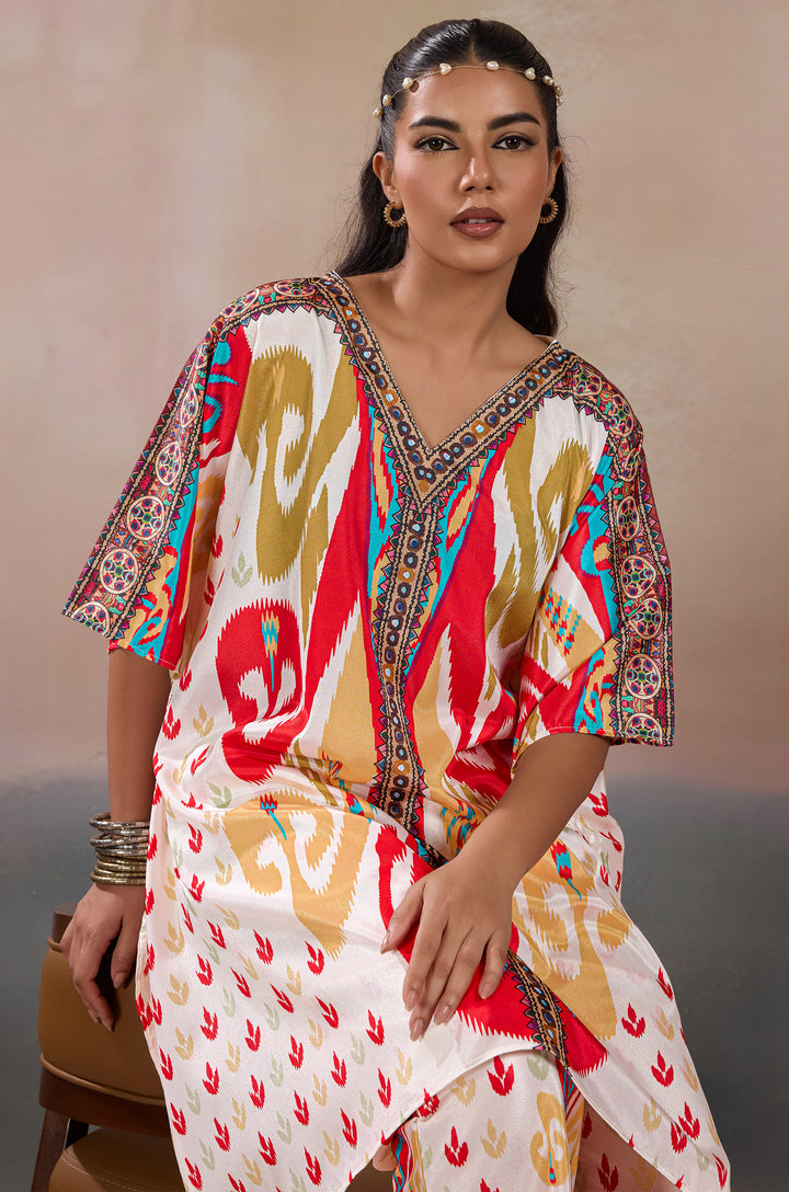 Royal Crest Silk Crepe Women Co-ord Set with Digital Print | Top and Bottom