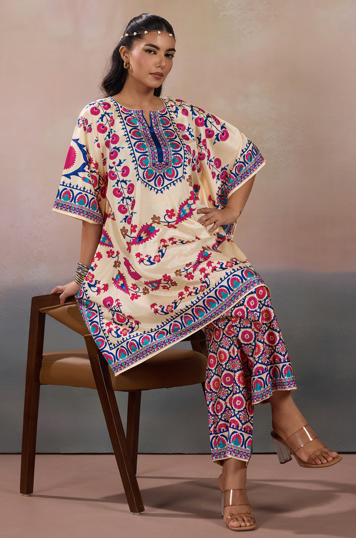 Rangrez Silk Crepe Women Co-ord Set with Digital Print | Top and Bottom