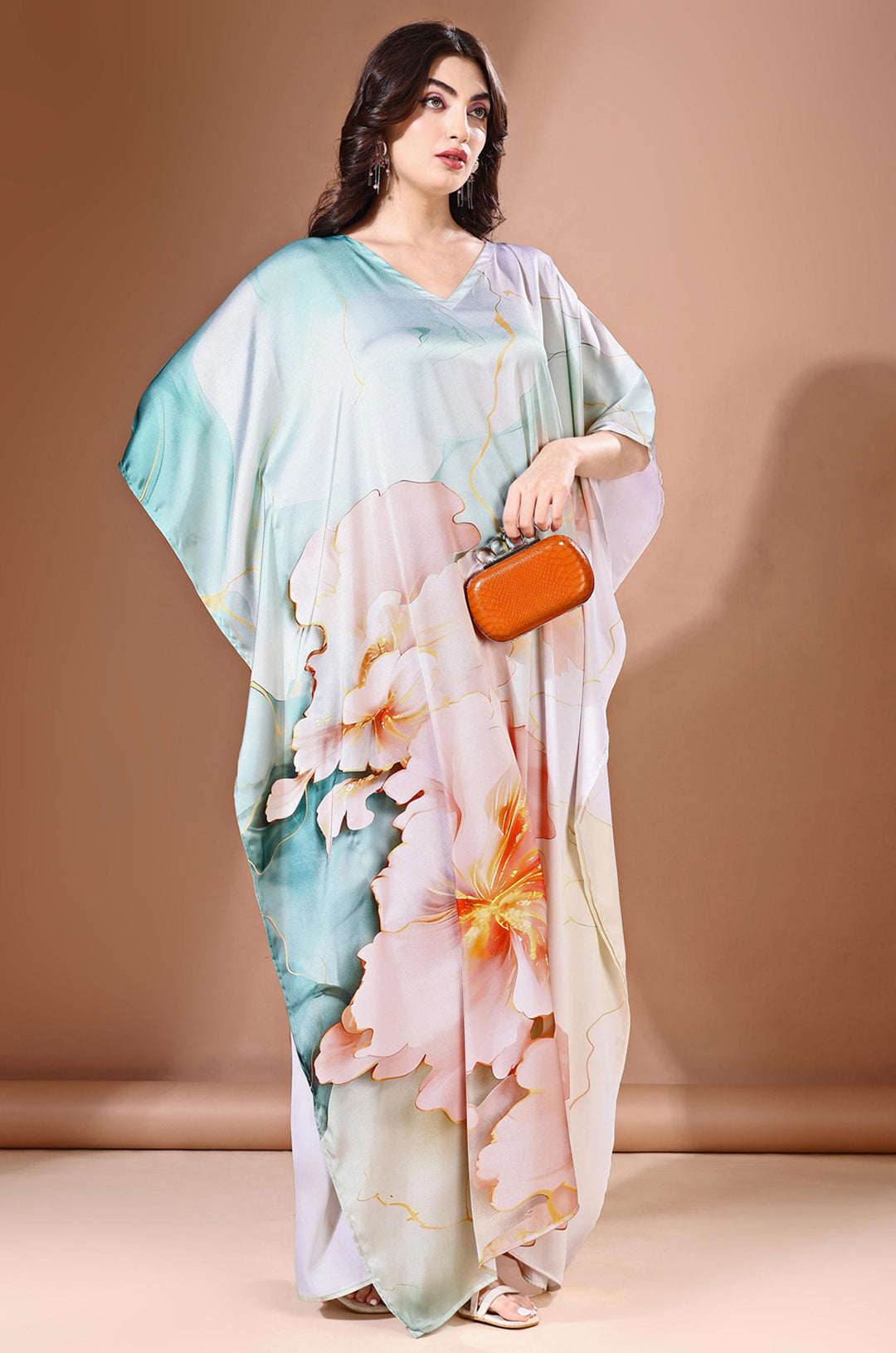 pastel kaftan dress Elegant Floral Embroidered Kaftans for Women Pastel Blue & Blush Pink Cotton Kaftan Dresses