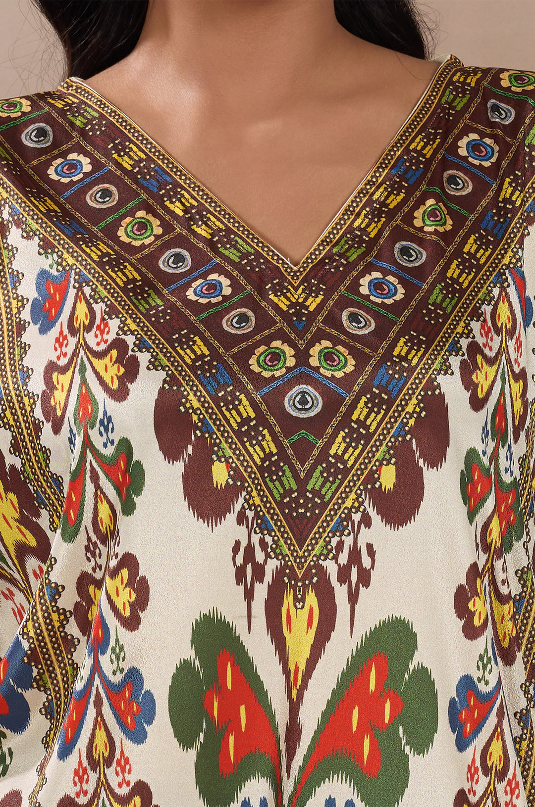 Tribal Tales Silk Crepe Women Co-ord Set with Digital Print | Top and Bottom