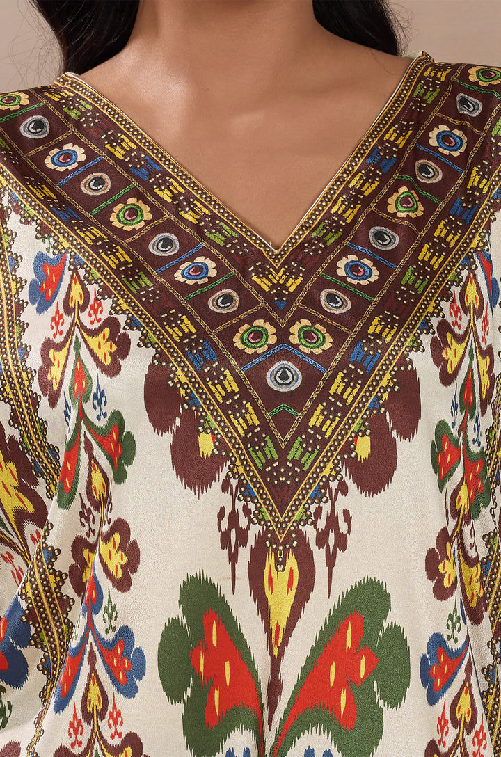 Tribal Tales Silk Crepe Women Co-ord Set with Digital Print | Top and Bottom