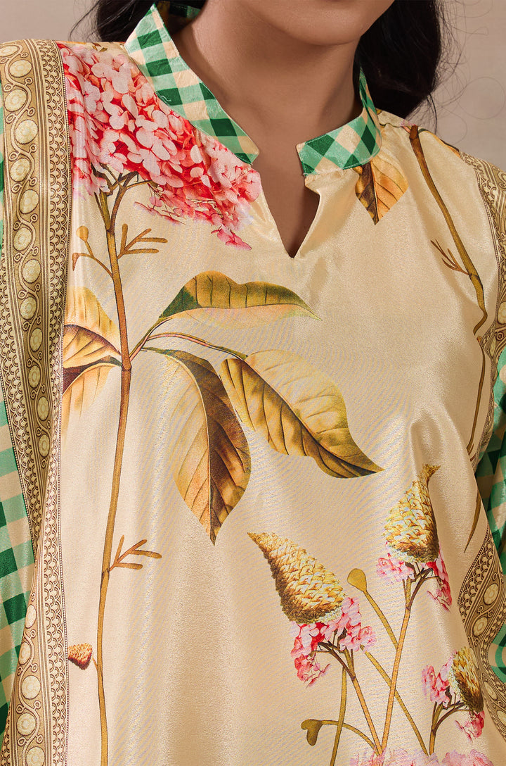 Vogue Vibe Silk Crepe Women Co-ord Set with Digital Print | Top and Bottom