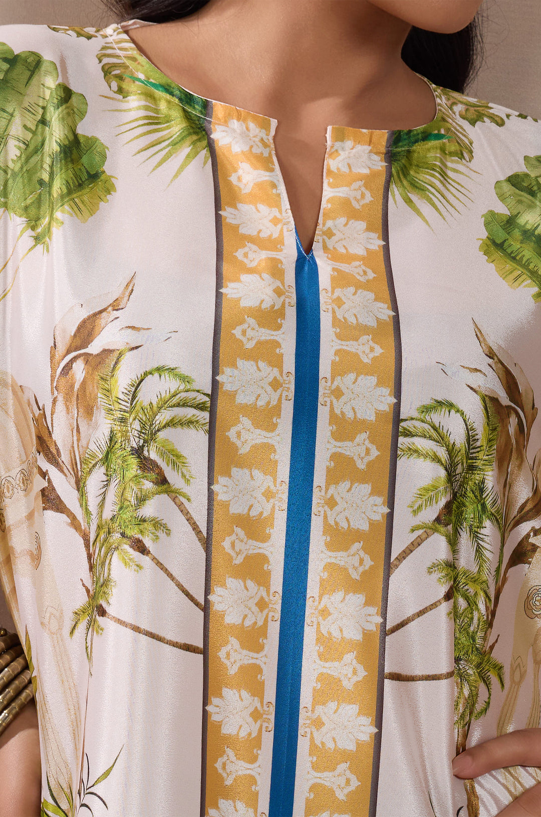 Palmscape Silk Crepe Women Co-ord Set with Digital Print | Top and Bottom