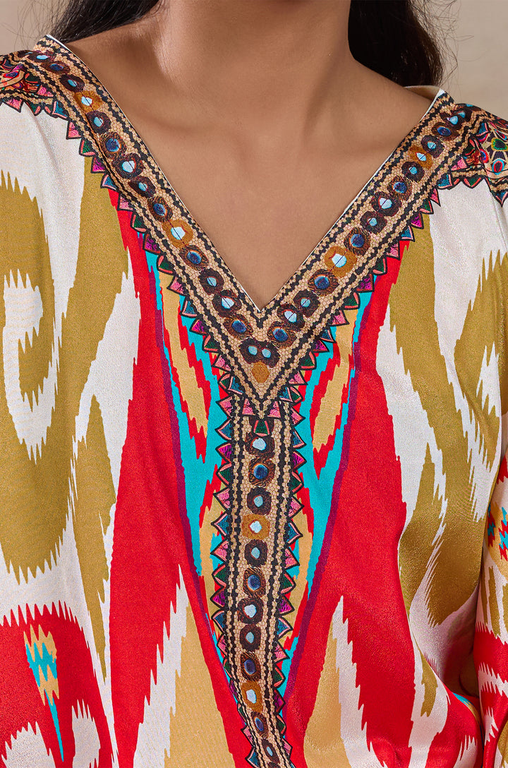 Royal Crest Silk Crepe Women Co-ord Set with Digital Print | Top and Bottom