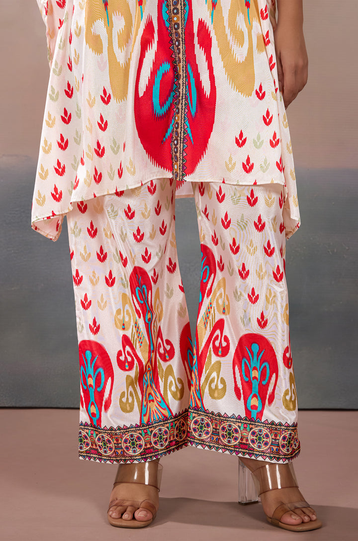 Royal Crest Silk Crepe Women Co-ord Set with Digital Print | Top and Bottom