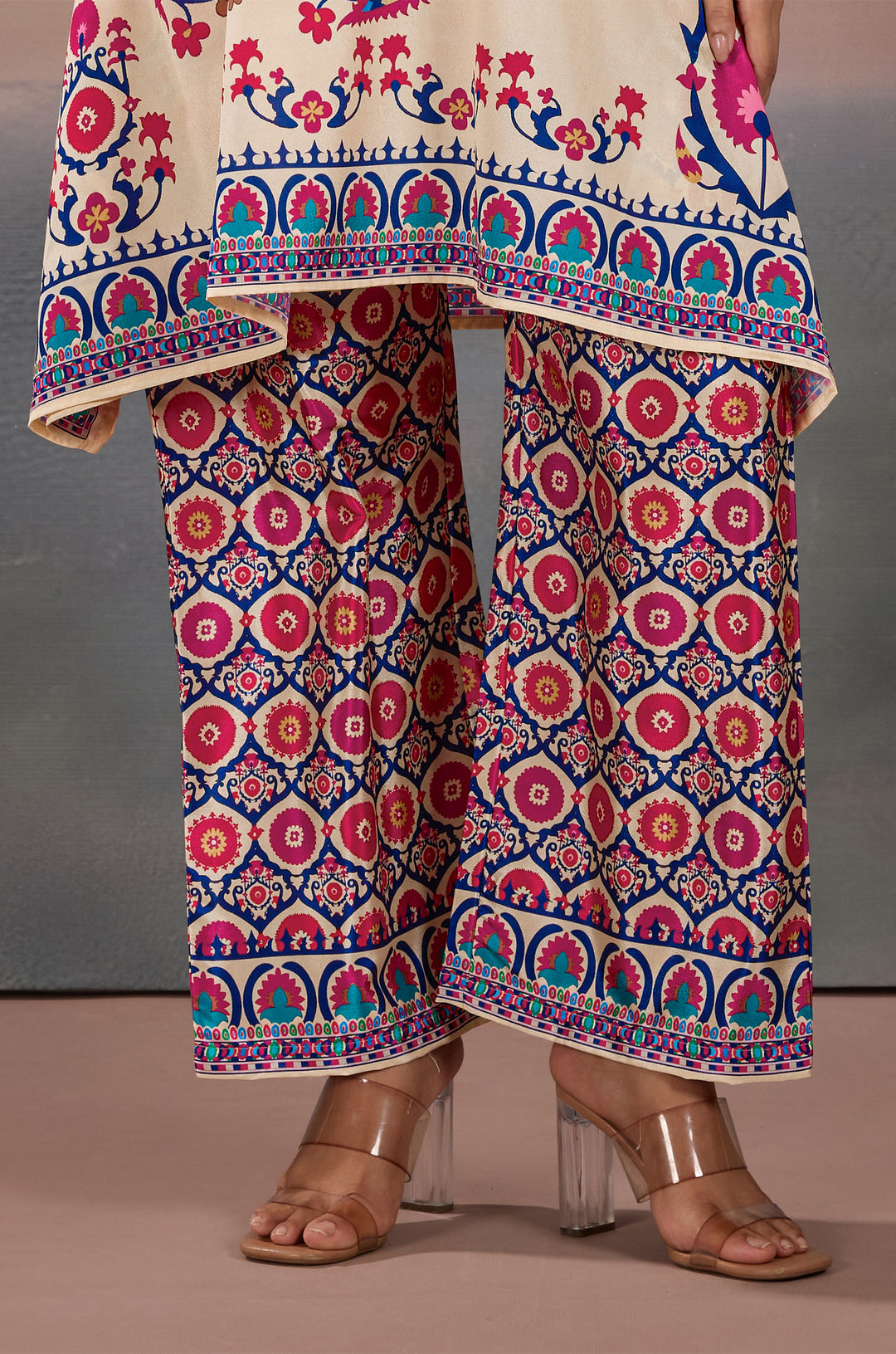 Rangrez Silk Crepe Women Co-ord Set with Digital Print | Top and Bottom