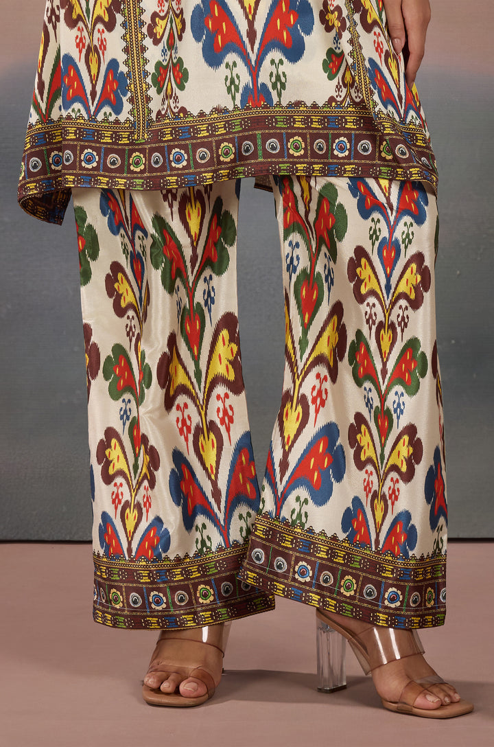 Tribal Tales Silk Crepe Women Co-ord Set with Digital Print | Top and Bottom