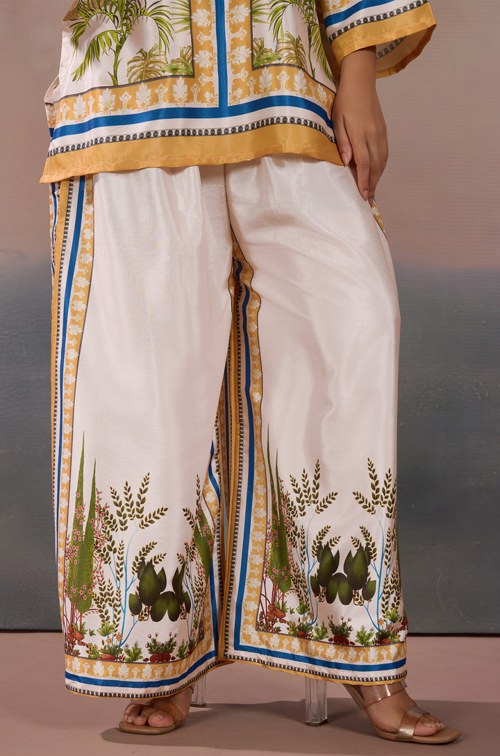 Palmscape Silk Crepe Women Co-ord Set with Digital Print | Top and Bottom