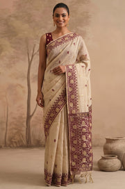 Purple Woven Jamdhani Cotton Saree | Sutra Collection