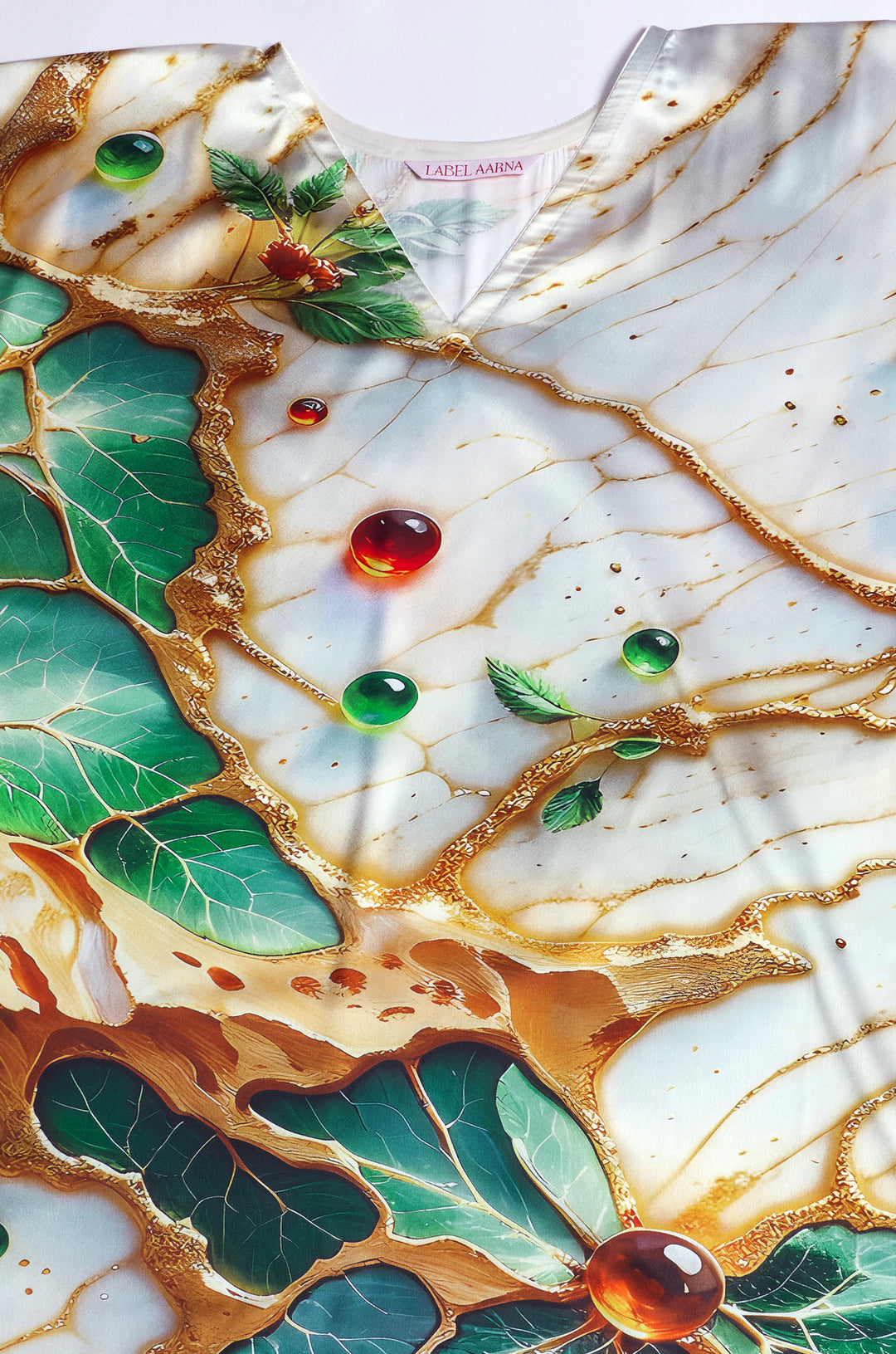 Emerald Marble Kaftan Dress | Label Aarna