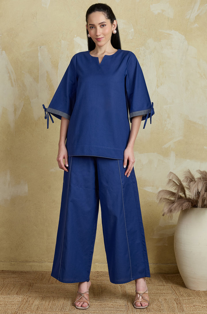 Cobalt Pure Cotton Women Co-ord set