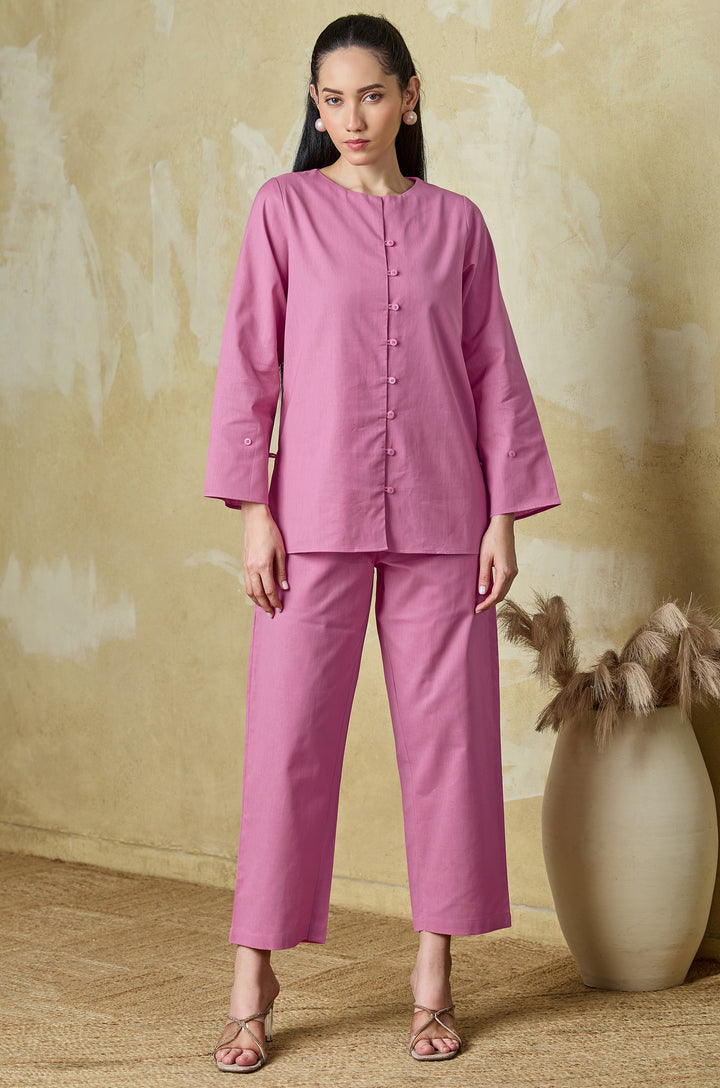 Pink Dream Pure Cotton Women Co-ord set