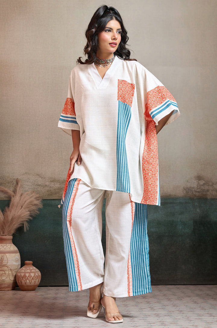 Breezy Vibe Linen Women Co-ord set with Digital Print