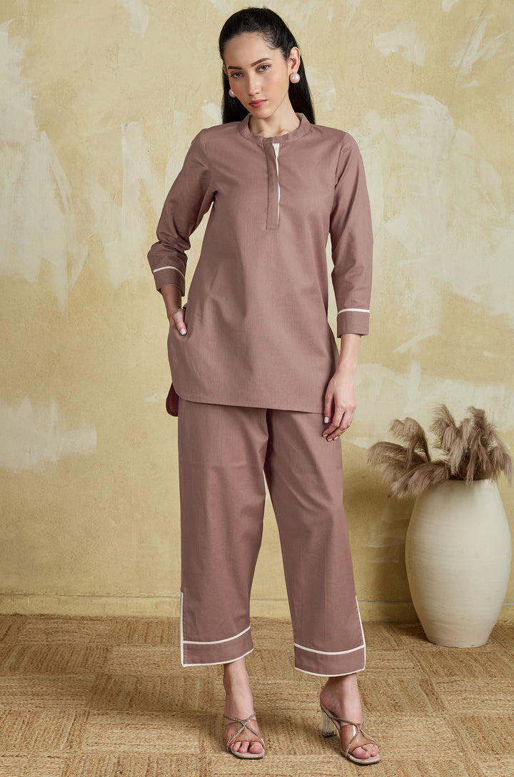 The Mocha Pure Cotton Women Co-ord set