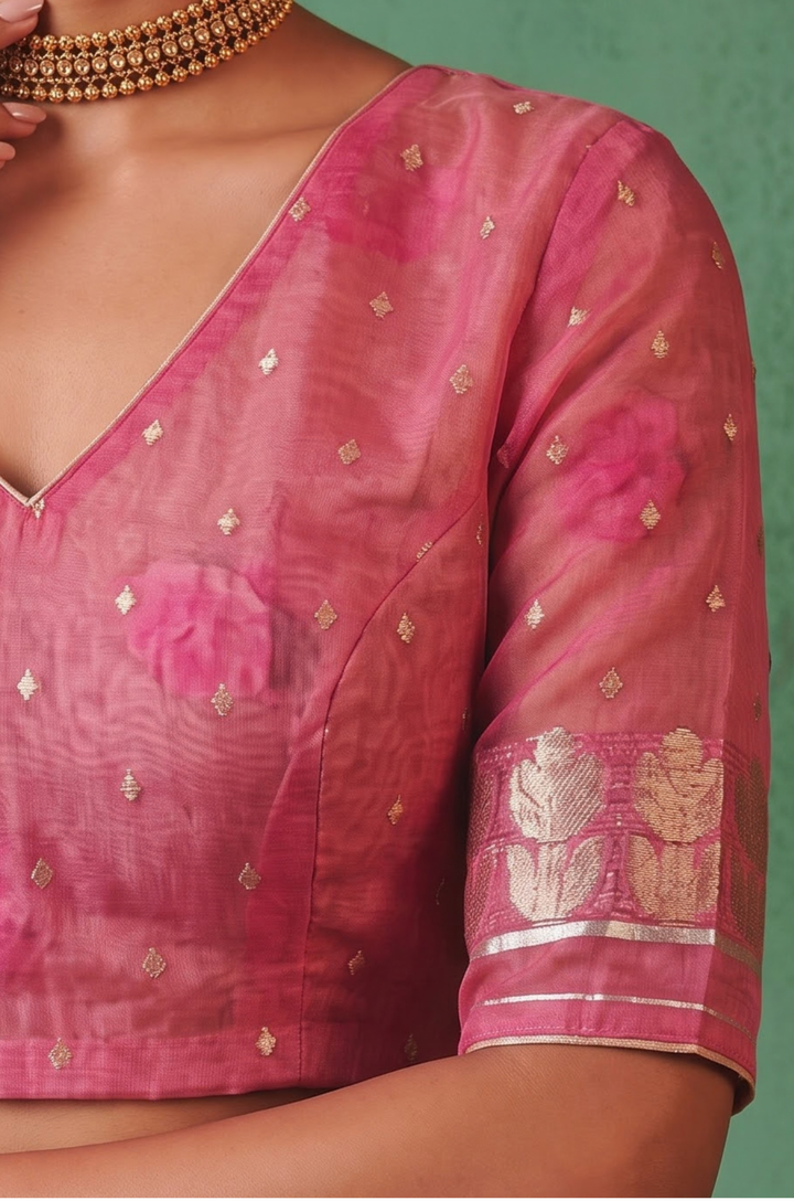 Pink Woven Jamdhani Cotton Saree | Saadgi Collection