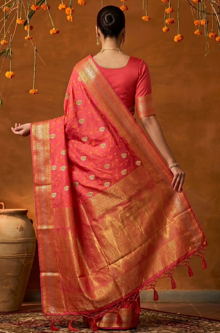 Orange Handloom Woven Silk Saree | Mahotsav Collection