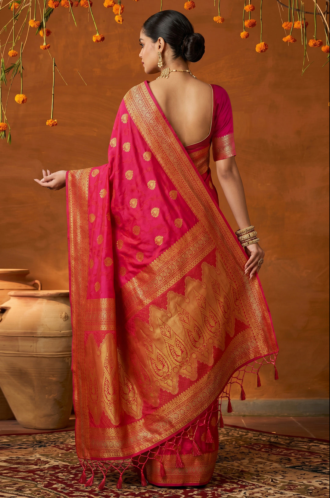 Red Handloom Woven Silk Saree | Mahotsav Collection