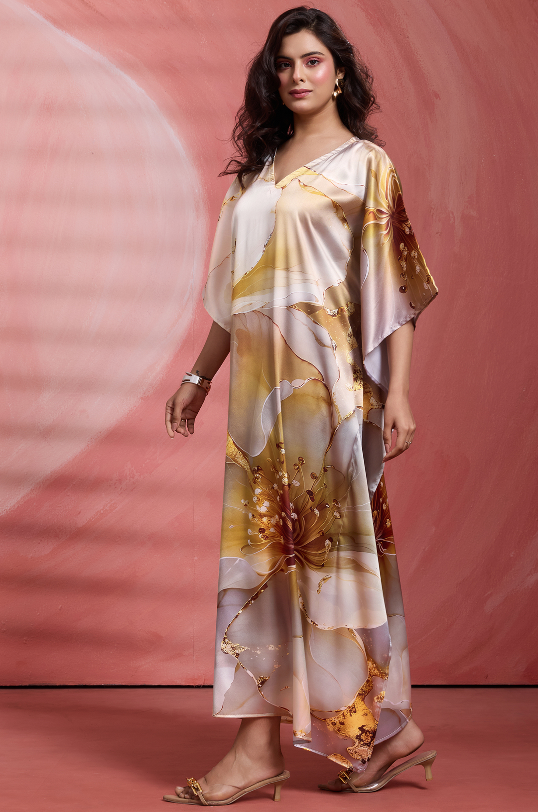 Muted Amber - Shop Beach Wear Kaftan Online | Label Aarna