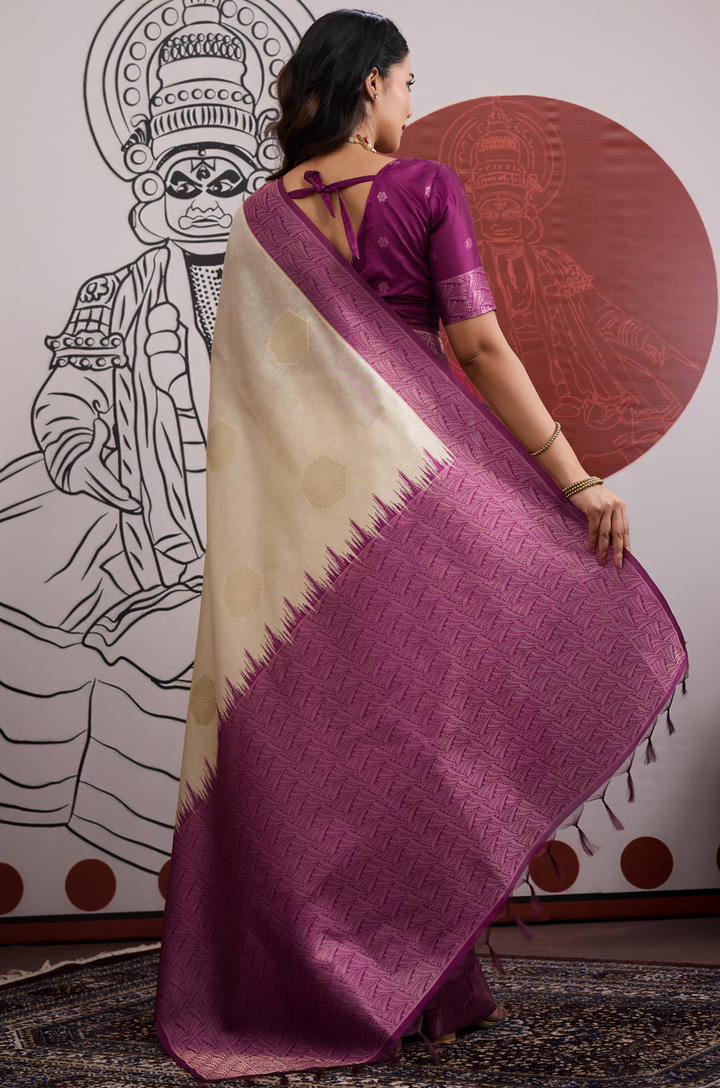 Purple Modern Muse Woven Paper Silk Saree