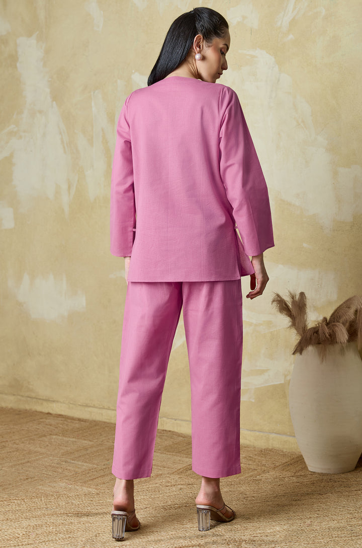 Pink Dream Pure Cotton Women Co-ord set