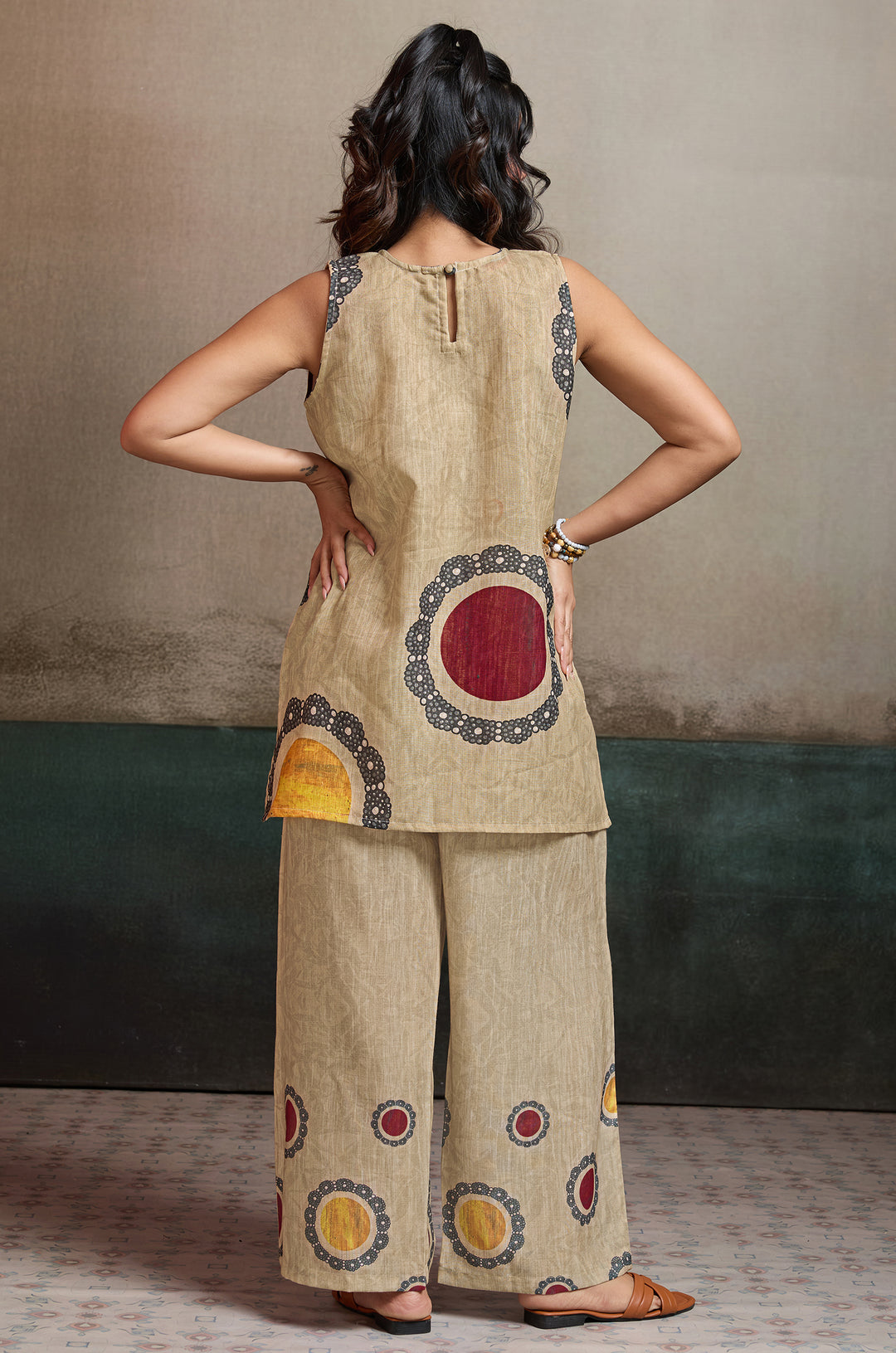 Desert Dots Linen Women Co-ord set with Digital Print