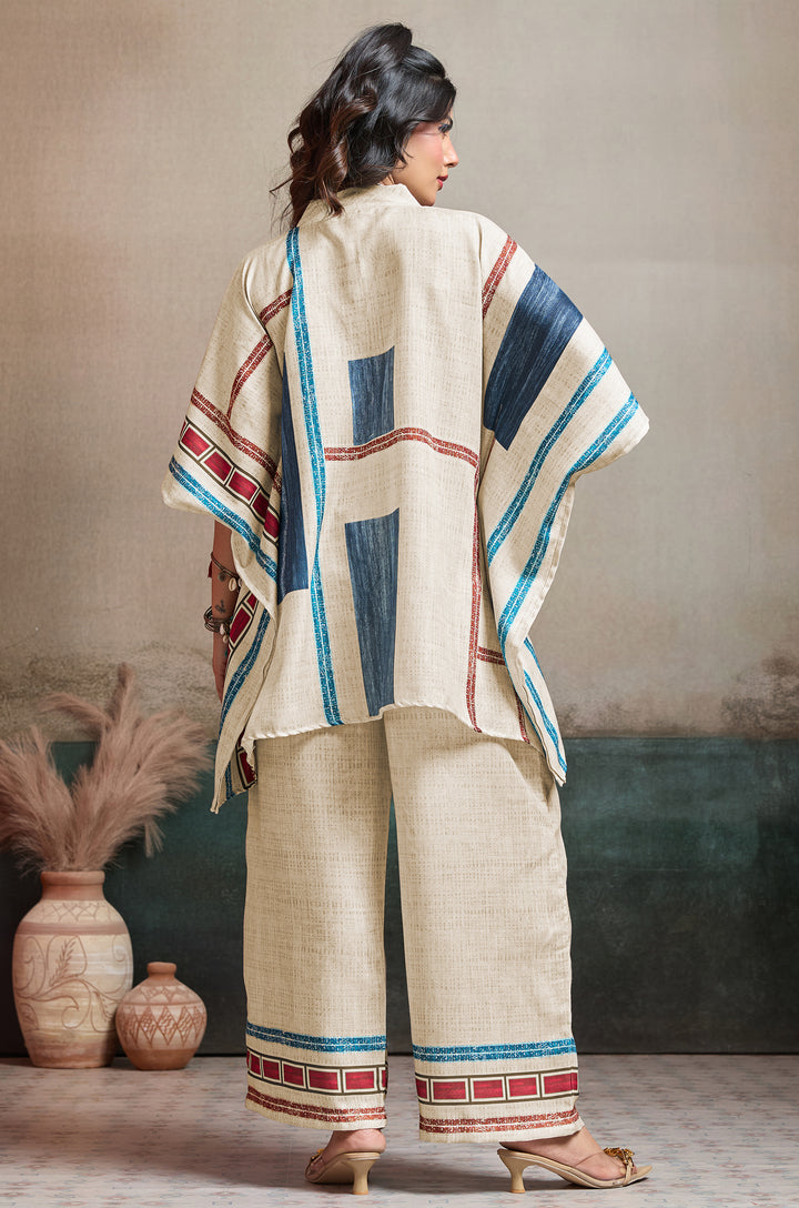 Tidal Glow Linen Women Co-ord set with Digital Print