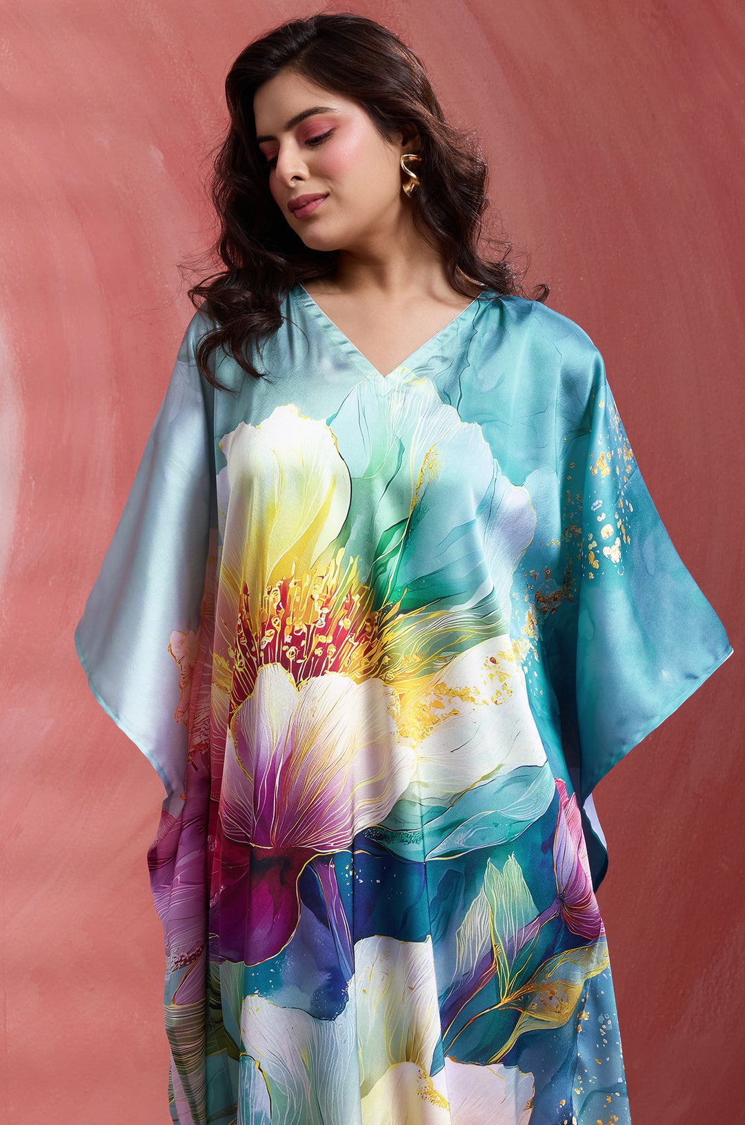 Whisper Flora - Premium Long Kaftan for Women | Label Aarna